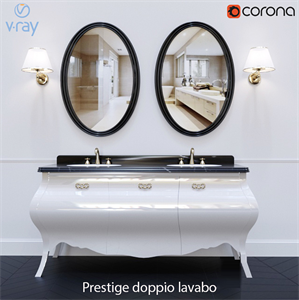 Set of furniture Eurodesign Prestige doppio lavabo / White painted